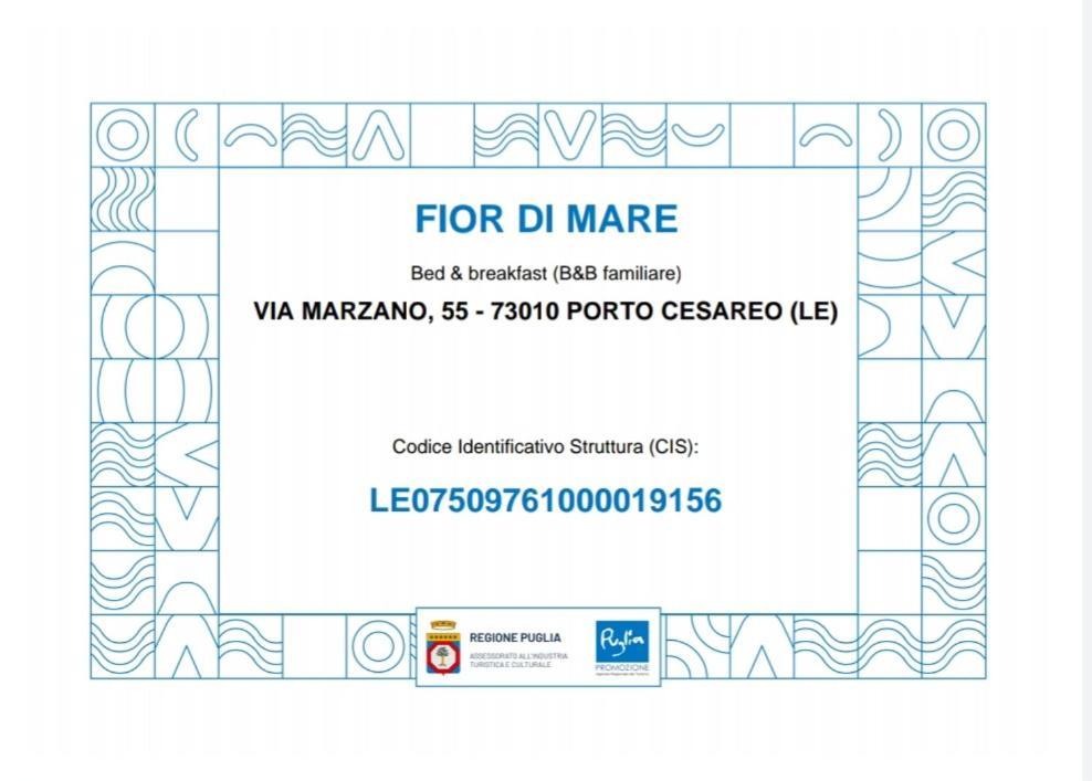 B&B Fior Di Mare 포르토 세자레오 외부 사진
